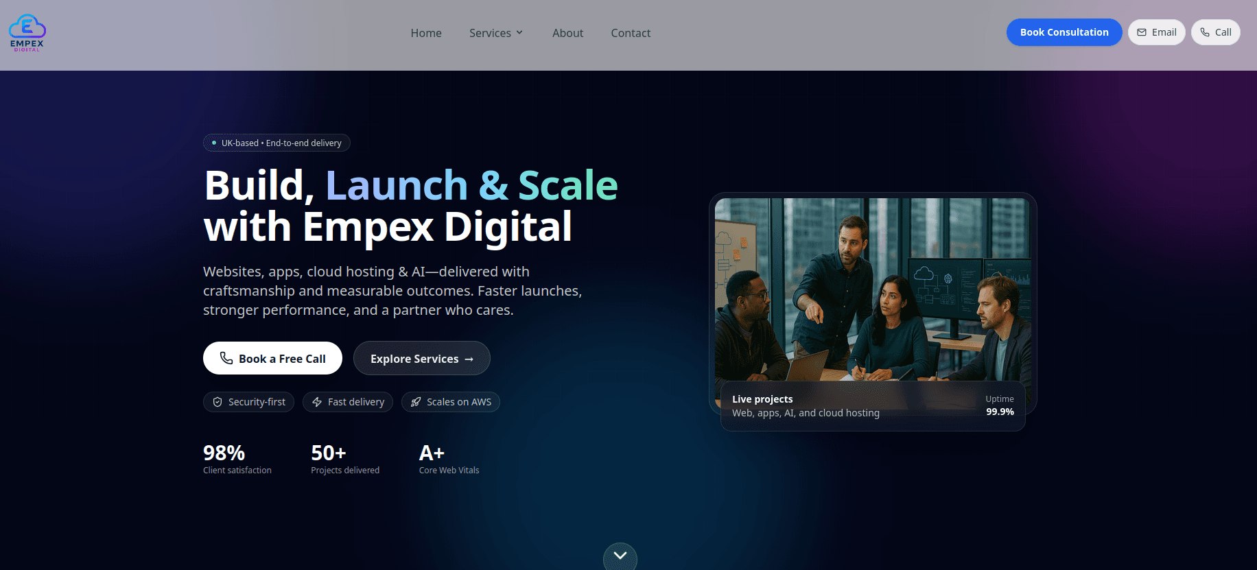 Preview of the Empex Digital website